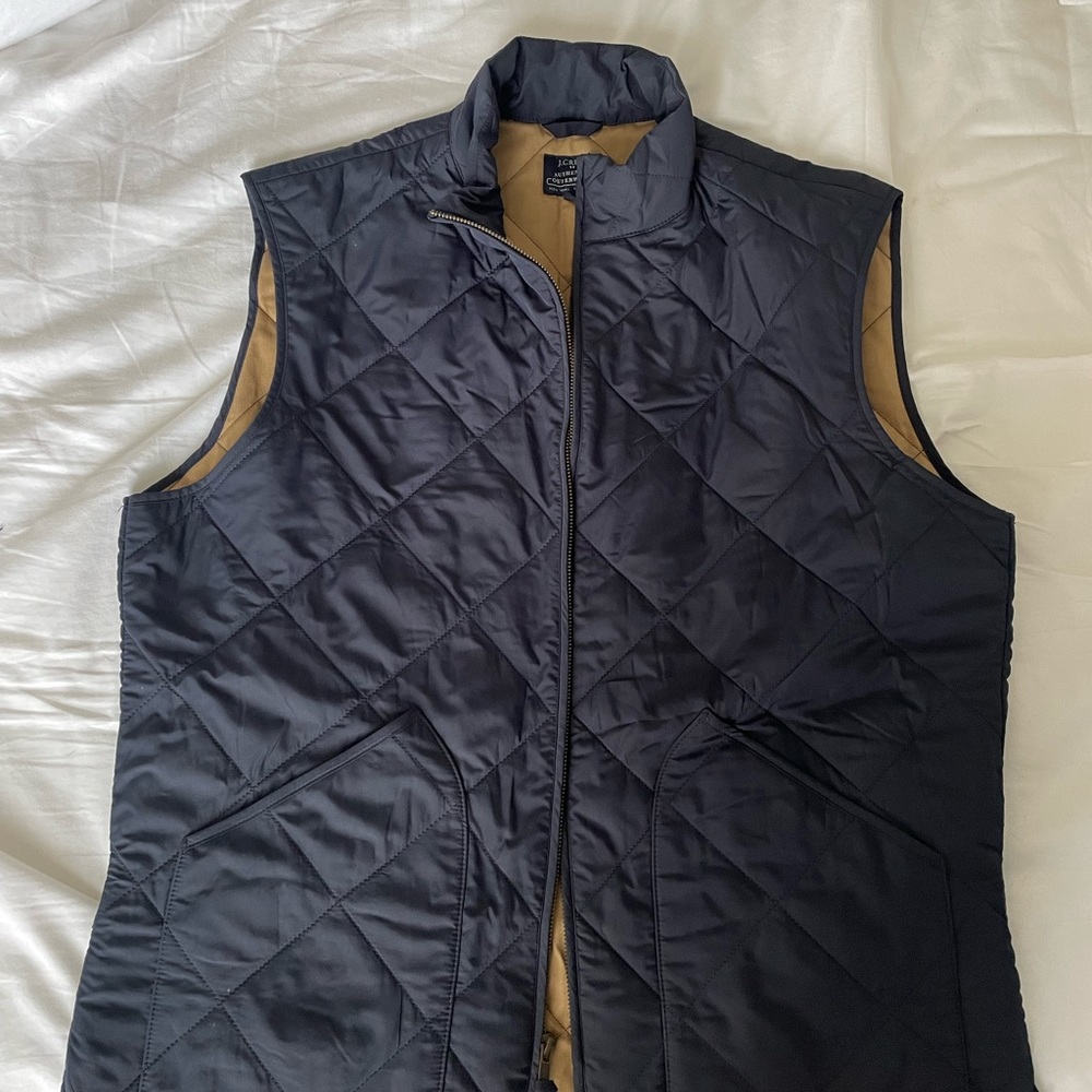 J CREW Men’s Navy Quilted Vest Size L